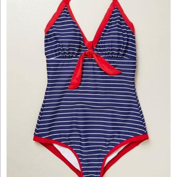 ModCloth Deep End Diva One-Piece Swimsuit Nautical - Picture 5 of 13